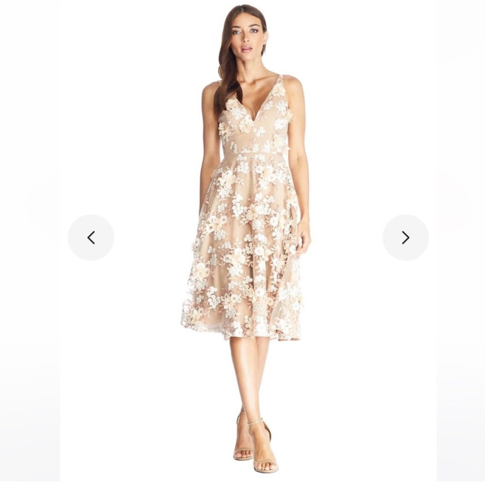 NWT Dress The Population Elisa Floral Appliqué Dress - Picture 3 of 13
